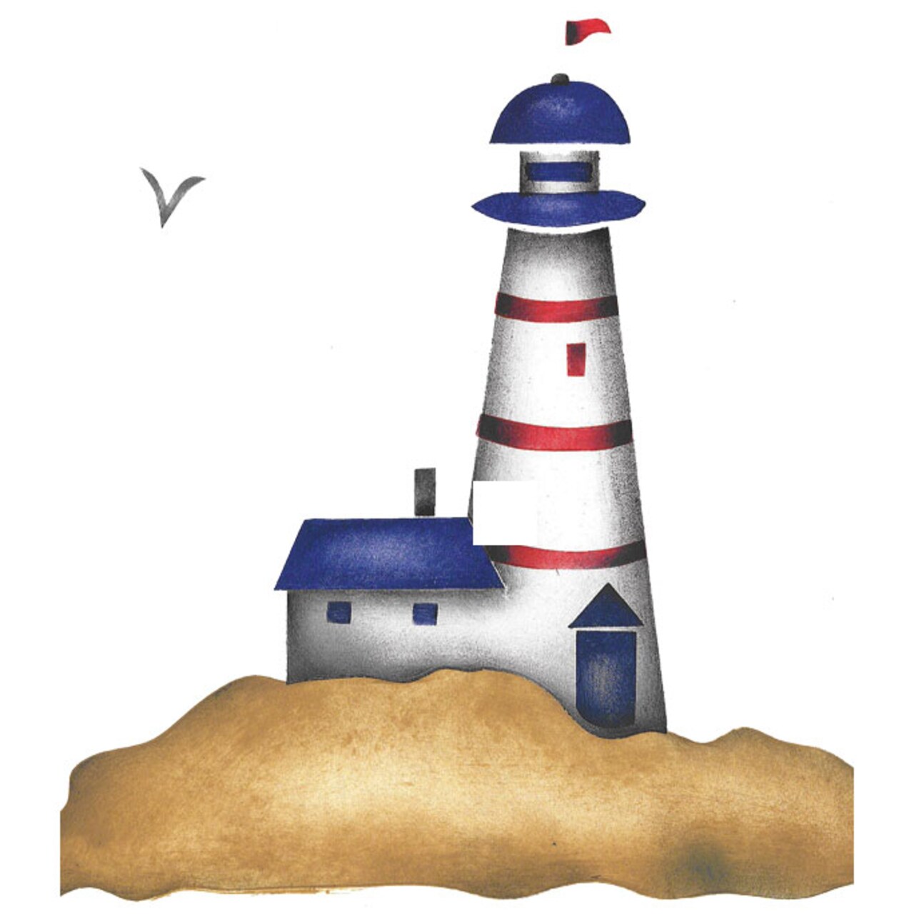 Single Lighthouse Wall Stencil | 1583 by Designer Stencils | Outdoor Stencils | Reusable Art Craft Stencils for Painting on Walls, Canvas, Wood | Reusable Plastic Paint Stencil for Home Makeover | Easy to Use & Clean Art Stencil